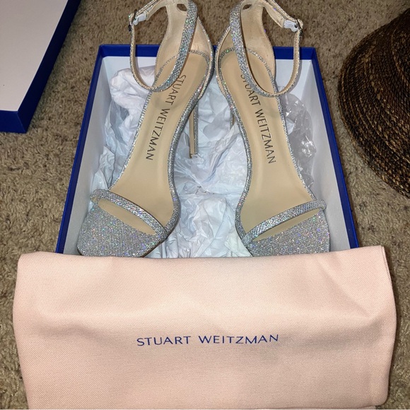 STUART WEITZMAN Heels SANDALS Crystal NUDISTCURVE - Sz 9 B Spain NEW! - Picture 14 of 16